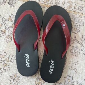 Aerie Black and Red Sandals